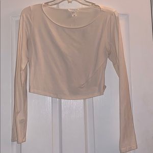 cream long sleeve crop top